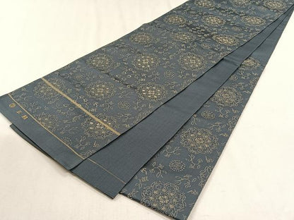 平和屋着物◎六通柄袋帯　花唐草文　金糸　正絹　逸品　CABH7408yk