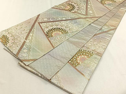 平和屋着物◎二重箔佐賀錦　六通柄袋帯　花唐草文　金糸　やまとオリジナル　正絹　逸品　未使用　CABH7417yk