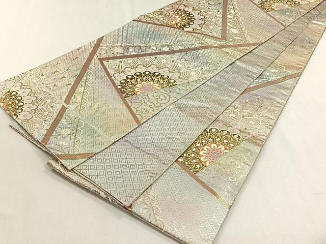 平和屋着物◎二重箔佐賀錦　六通柄袋帯　花唐草文　金糸　やまとオリジナル　正絹　逸品　未使用　CABH7417yk