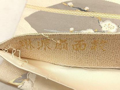 平和屋着物◎六通柄袋帯　唐織　琳派扇面散　金糸　正絹　逸品　CABH7425yk