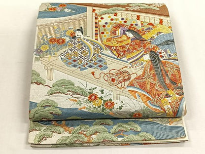 平和屋着物◎六通柄袋帯　唐織　桃山姫御殿　金銀糸　正絹　逸品　CABH7430yk