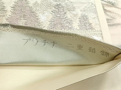 平和屋着物◎六通柄袋帯　上賀茂の里　プラチナ二重箔　正絹　逸品　CABH7431yk