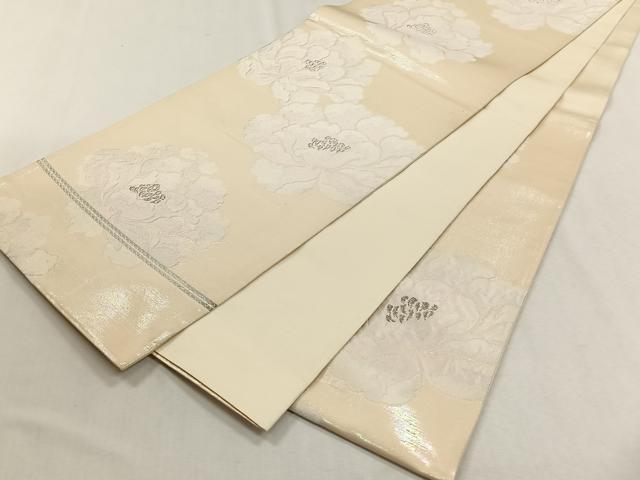 平和屋着物◎六通柄袋帯　舞花文　銀糸　正絹　逸品　CABH7433yk