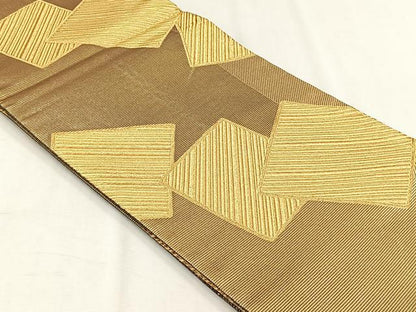 平和屋着物◎両面　全通柄袋帯　色紙重ね文　金糸　正絹　逸品　CABH7436yk