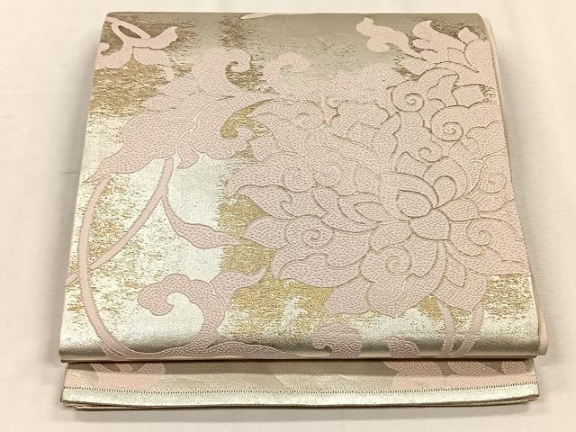 平和屋着物◎六通柄袋帯　更紗花唐草文　金糸　正絹　逸品　CABH7438yk