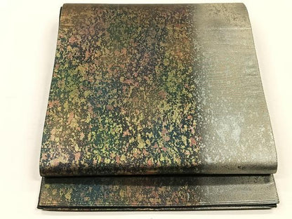 平和屋着物◎六通柄袋帯　霞文　引箔　正絹　逸品　CABH7442yk