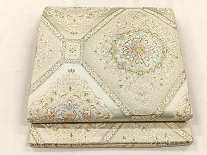 平和屋着物◎六通柄袋帯　唐織　正倉院花文　金銀糸　正絹　逸品　CABH7443yk