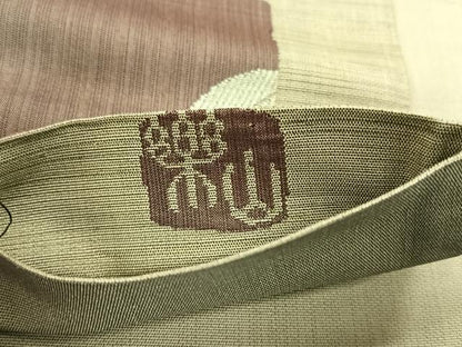 平和屋着物◎六通柄袋帯　楽山　椿　正絹　逸品　CABH7451yk