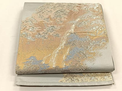平和屋着物◎六通柄袋帯　樹林文　金銀糸　正絹　逸品　CABH7452yk