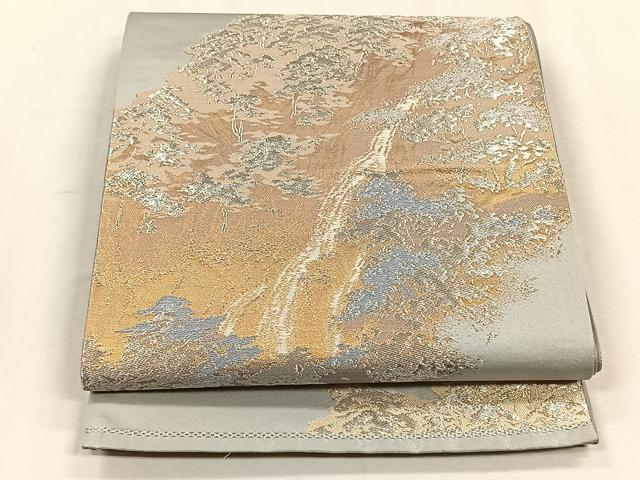 平和屋着物◎六通柄袋帯　樹林文　金銀糸　正絹　逸品　CABH7452yk