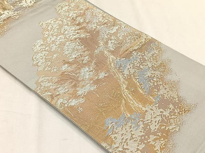 平和屋着物◎六通柄袋帯　樹林文　金銀糸　正絹　逸品　CABH7452yk