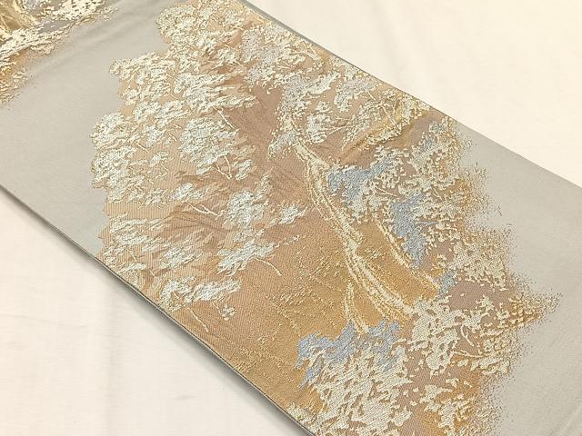 平和屋着物◎六通柄袋帯　樹林文　金銀糸　正絹　逸品　CABH7452yk