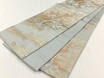 平和屋着物◎六通柄袋帯　樹林文　金銀糸　正絹　逸品　CABH7452yk