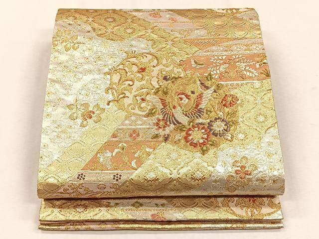 平和屋着物◎六通柄袋帯　鳳凰花文　金銀糸　正絹　逸品　CABH7462yk