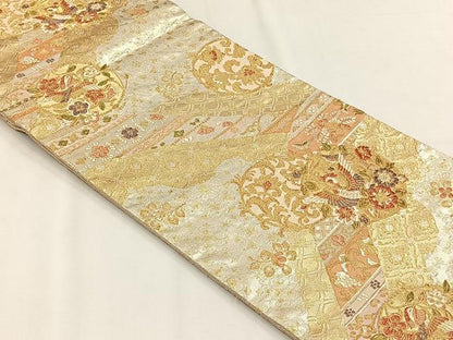 平和屋着物◎六通柄袋帯　鳳凰花文　金銀糸　正絹　逸品　CABH7462yk