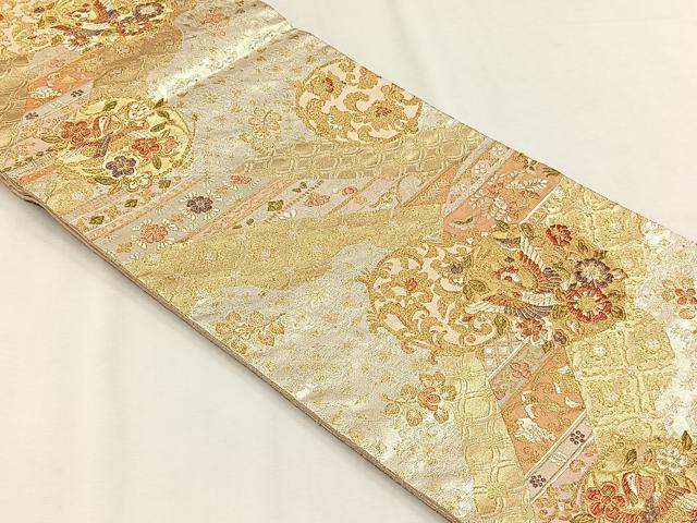 平和屋着物◎六通柄袋帯　鳳凰花文　金銀糸　正絹　逸品　CABH7462yk