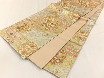 平和屋着物◎六通柄袋帯　鳳凰花文　金銀糸　正絹　逸品　CABH7462yk