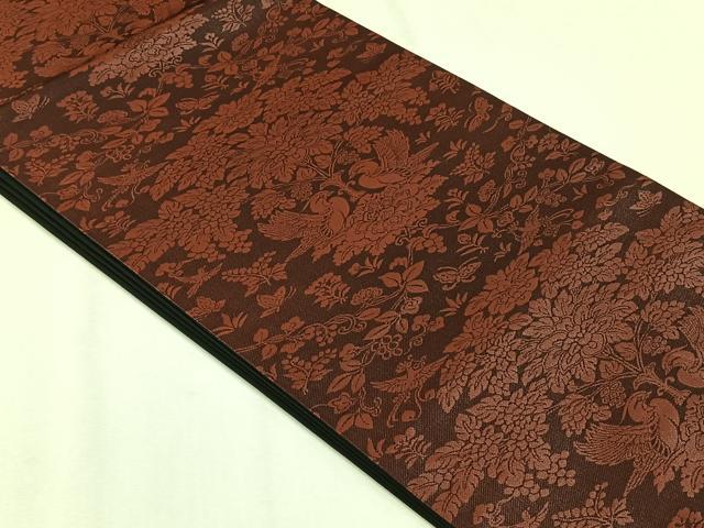 平和屋着物◎六通柄袋帯　向かい鳥花文　正絹　逸品　CABH7463yk