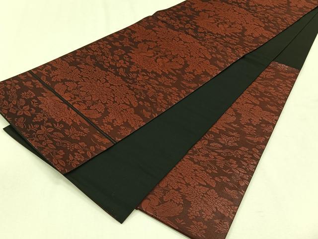 平和屋着物◎六通柄袋帯　向かい鳥花文　正絹　逸品　CABH7463yk