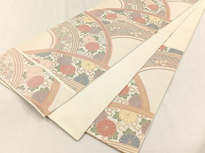 平和屋着物◎六通柄　本袋帯　吉祥菊唐草文　金糸　正絹　逸品　CABH7464yk