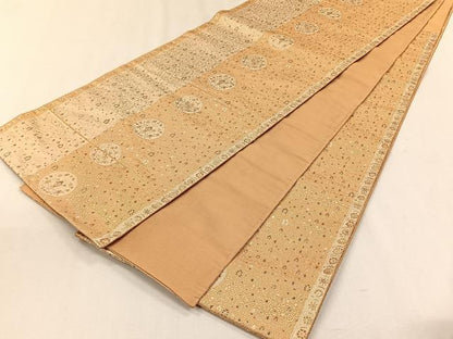平和屋着物◎六通柄袋帯　花唐草丸文　金糸　正絹　逸品　CABH7470yk