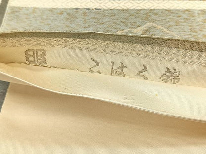 平和屋着物◎西陣　服部織物謹製　六通柄袋帯　こはく錦　手工芸　金糸　引箔　正絹　逸品　未使用　CABH7483yk