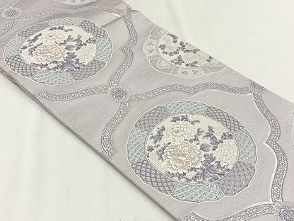 平和屋着物◎六通柄袋帯　唐織　八凌陶花文　金銀糸　正絹　逸品　未使用　CABH7484yk