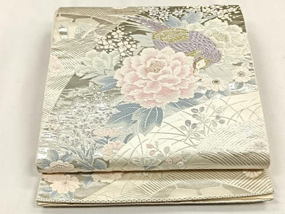 平和屋着物◎六通柄袋帯　唐織　京どんす　プラチナ箔二重織　正絹　逸品　CABH7491yk