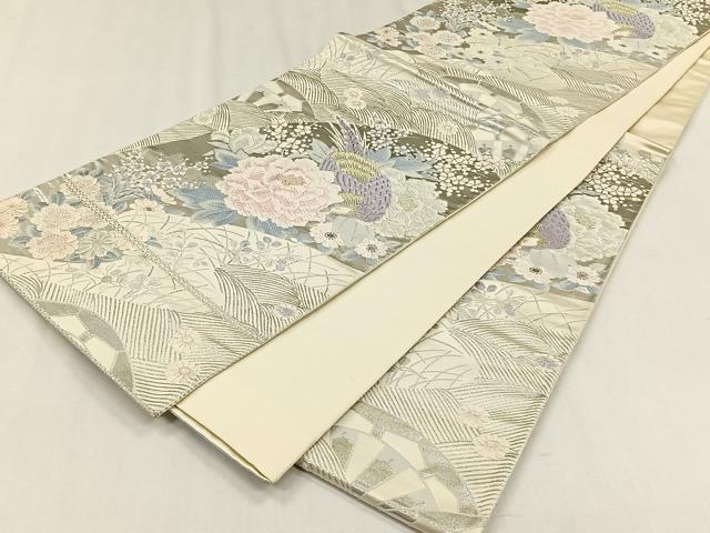 平和屋着物◎六通柄袋帯　唐織　京どんす　プラチナ箔二重織　正絹　逸品　CABH7491yk