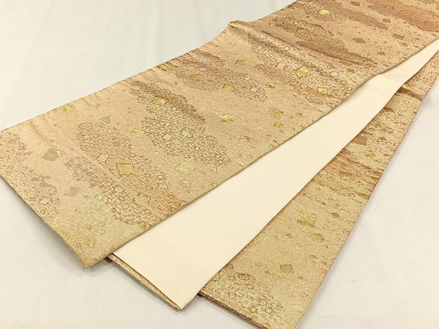 平和屋着物◎六通柄袋帯　箔散らし文　金糸　正絹　逸品　CABH7493yk