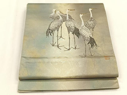 平和屋着物◎太鼓柄袋帯　作家物　なべつる　正絹　逸品　CABH7495yk