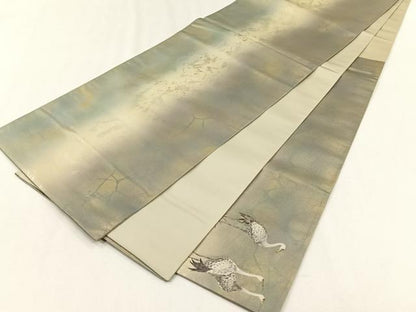 平和屋着物◎太鼓柄袋帯　作家物　なべつる　正絹　逸品　CABH7495yk