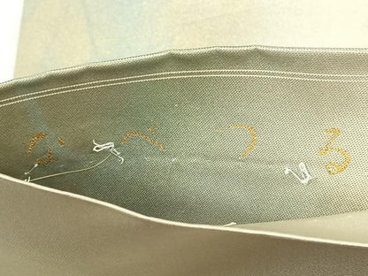 平和屋着物◎太鼓柄袋帯　作家物　なべつる　正絹　逸品　CABH7495yk