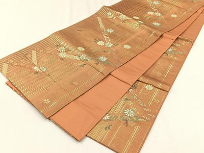 平和屋着物◎六通柄袋帯　松竹梅　金糸　正絹　逸品　未使用　CABH7496yk