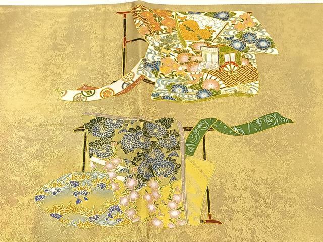 平和屋着物◎六通柄袋帯　正倉院花唐草文　金糸　正絹　逸品　未使用　CABH7502yk