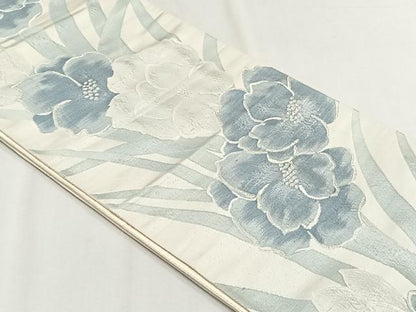 平和屋着物◎六通柄袋帯　舞花文　銀糸　正絹　逸品　CABH7503yk
