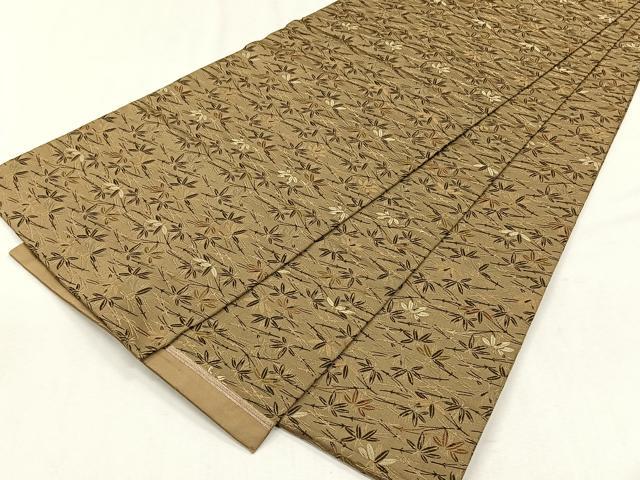 平和屋着物◎アンティーク　大正ロマン　丸帯　笹　金糸　正絹　逸品　CABH7509yk
