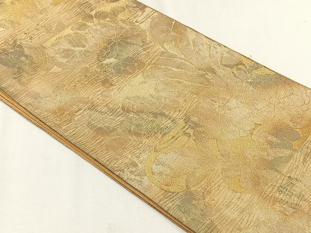 平和屋着物◎六通柄袋帯　菊　金糸　正絹　逸品　CABH7513yk