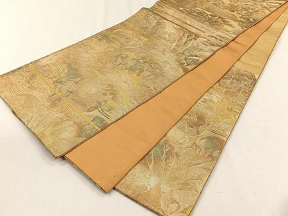 平和屋着物◎六通柄袋帯　菊　金糸　正絹　逸品　CABH7513yk
