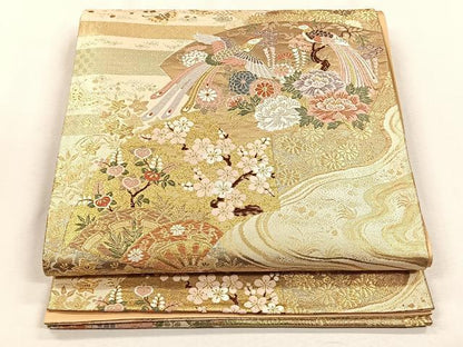 平和屋着物◎六通柄袋帯　唐織　蒔絵　金糸　正絹　逸品　CABH7519yk