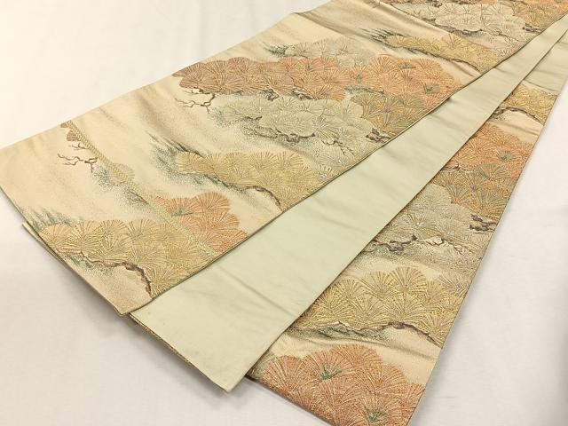 平和屋着物◎六通柄袋帯　千歳翠明文　金銀糸　正絹　逸品　CABH7522yk