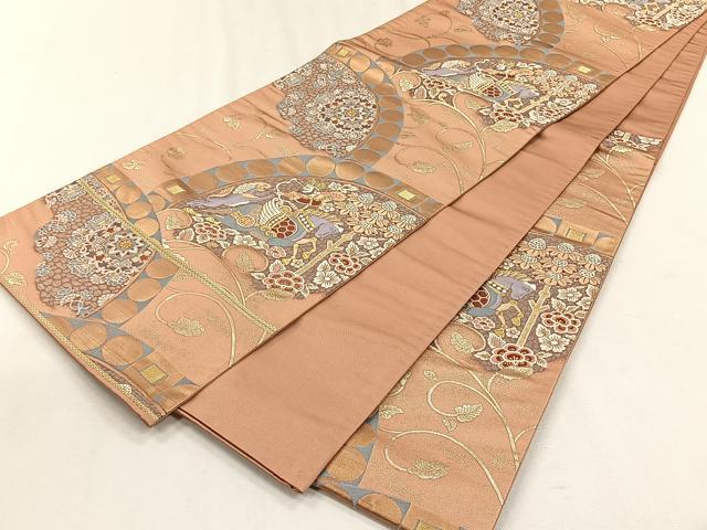 平和屋着物◎六通柄袋帯　狩座青海　こだい箔　正絹　逸品　CABH7523yk