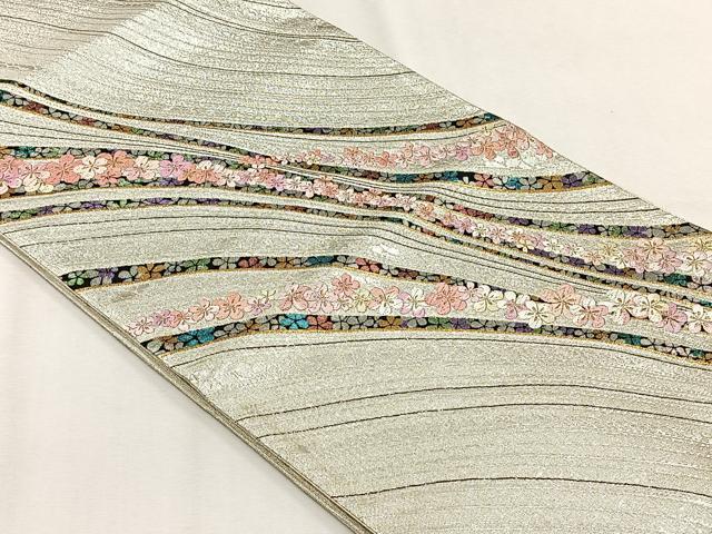 平和屋着物◎六通柄袋帯　舞花文　金銀糸　正絹　逸品　CABH7527yk