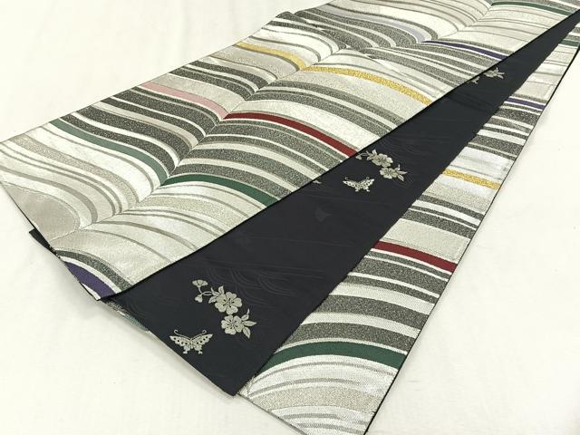 平和屋着物◎全通柄袋帯　霞文　金銀糸　正絹　逸品　CABH7538yk