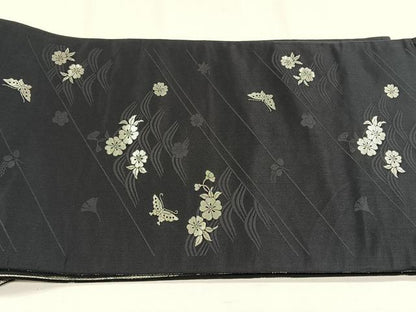 平和屋着物◎全通柄袋帯　霞文　金銀糸　正絹　逸品　CABH7538yk