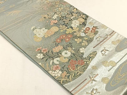 平和屋着物◎六通柄袋帯　宝祥錦　金銀糸　正絹　逸品　CABH7569yk
