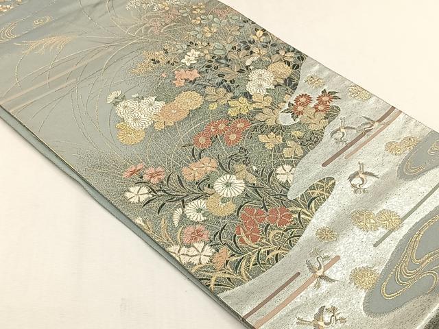 平和屋着物◎六通柄袋帯　宝祥錦　金銀糸　正絹　逸品　CABH7569yk