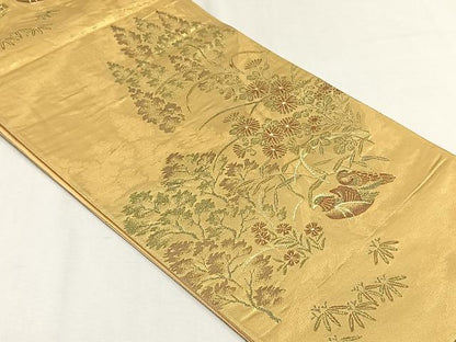 平和屋着物◎六通柄袋帯　京蒔絵　二重引箔　金銀糸　正絹　逸品　CABH7575yk
