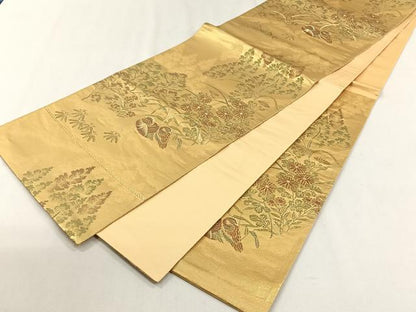平和屋着物◎六通柄袋帯　京蒔絵　二重引箔　金銀糸　正絹　逸品　CABH7575yk