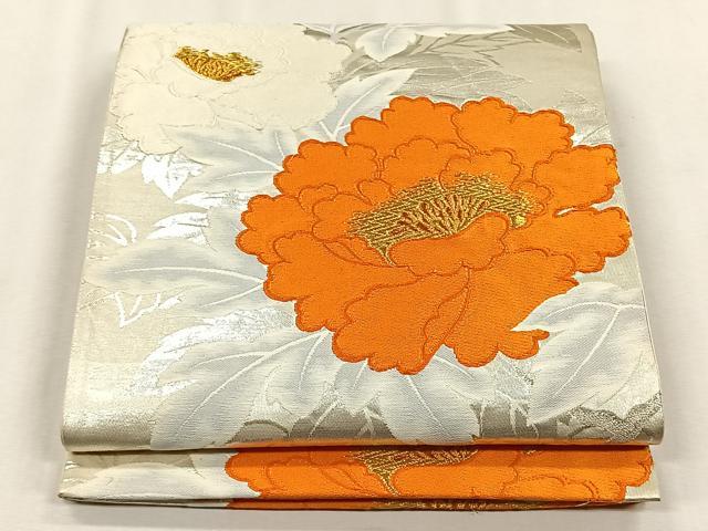 平和屋着物◎六通柄袋帯　牡丹　金銀糸　やまとオリジナル　正絹　逸品　CABH7584yk
